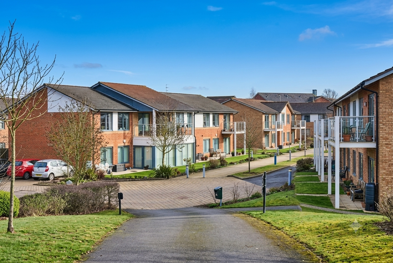 Outdoor grounds of Lark Hill Village